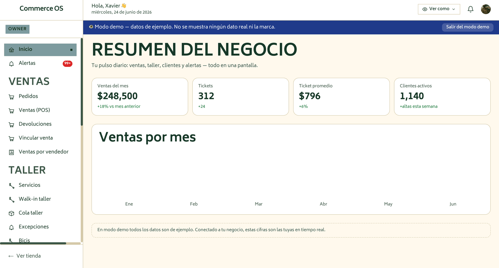Commerce OS — vista de ejemplo 1